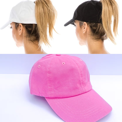 High Ponytail Baseball Hats Bundle - Pink, Black & White