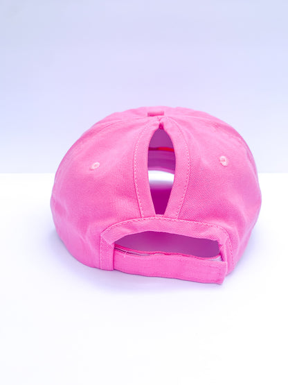 High Ponytail Baseball Hats Bundle - Pink, Black & White